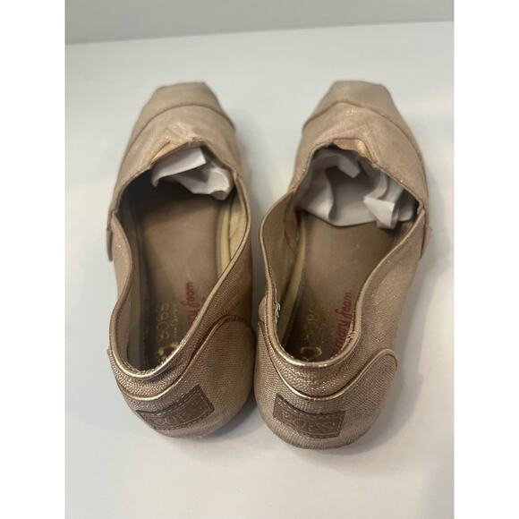 Toms Classic Alpargata Flat Gold Sparkle Canvas  Slip On Loafer Sz 7.5 - Picture 4 of 8